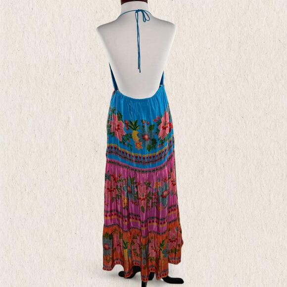 NWT Farm Rio Size M Tropical‎ Floral Tiered Maxi Dress Anthropologie Fairy Boho - Picture 4 of 8